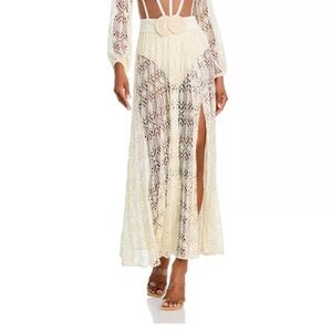 PatBO Cream Maxi Skirt with Slit